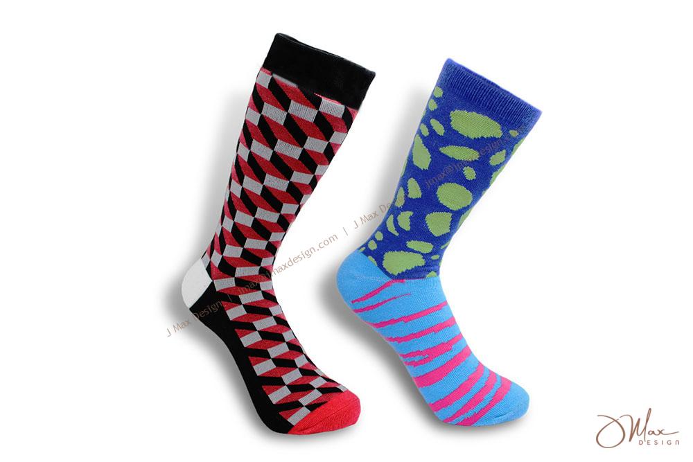Knitted jacquard socks with custom design