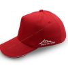 Red Baseball cap with logo by embroidery