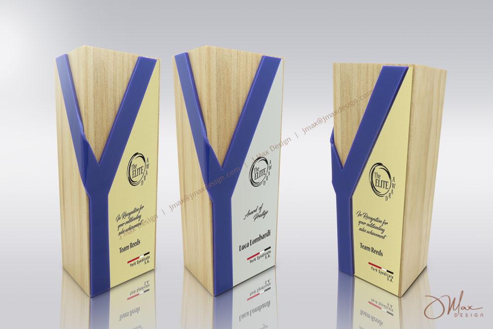 Beech Trophies with metal plates Wooden beech trophies