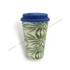 Bamboo fiber cup with blue silicone lid