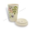 Bamboo fiber cup and lid with custom print