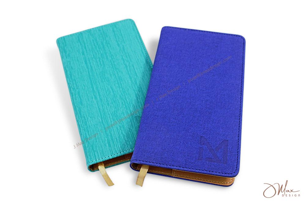 Notepad with Embossed logo Pocket notepad with different material covers