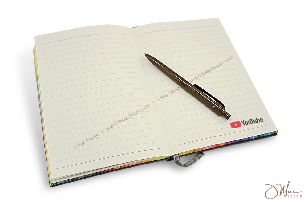 Customized notepaper with corporate logo and ballpen