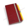 Hard cover notepad with elastic band closure and ball pen