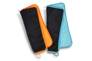 Two Water absorbent umbrella pouches in orange and orange