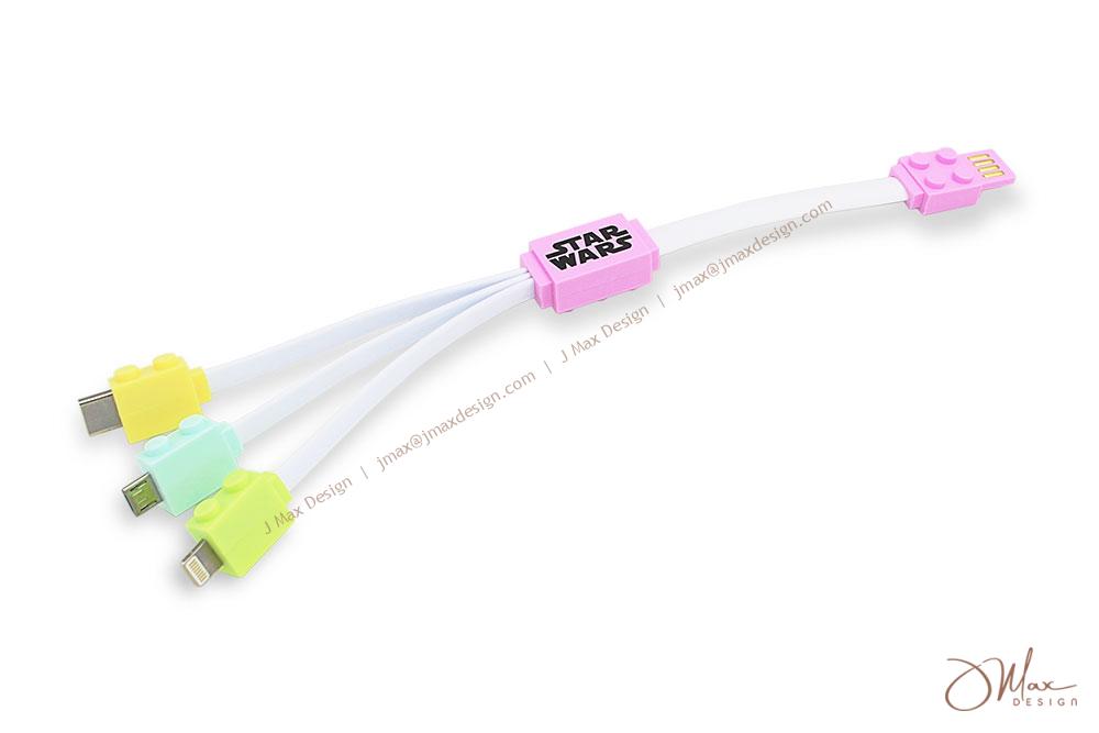 Puzzle Block 3-in-1 charging cable Puzzle Block charging cable with printed logo