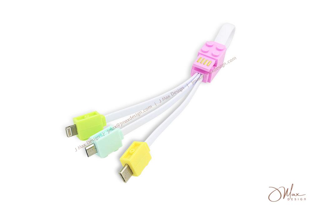 Puzzle Block charging cable with 4 connectors
