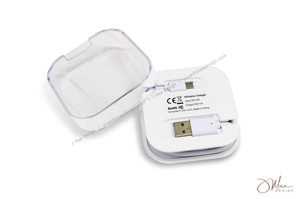 Wireless charger with a slot for cable