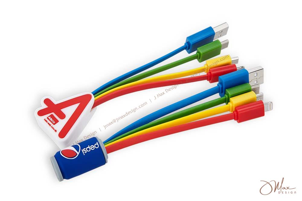 Colorful charging cables 3D branded charging cable