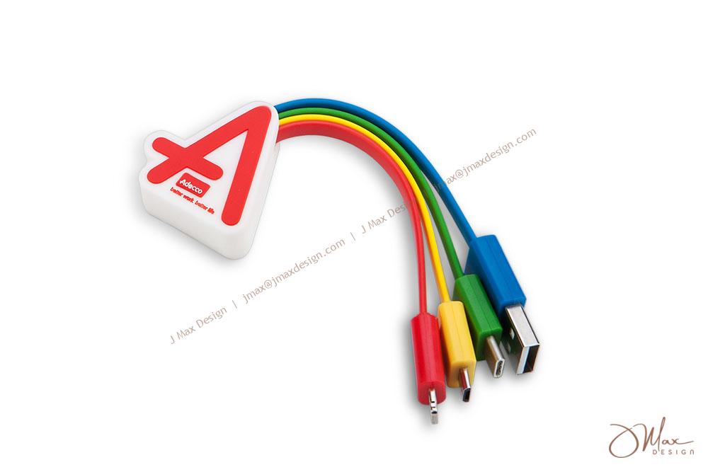 PVC cable with customized 3D logo