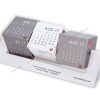 Rotating calendar cubes set with custom imprint