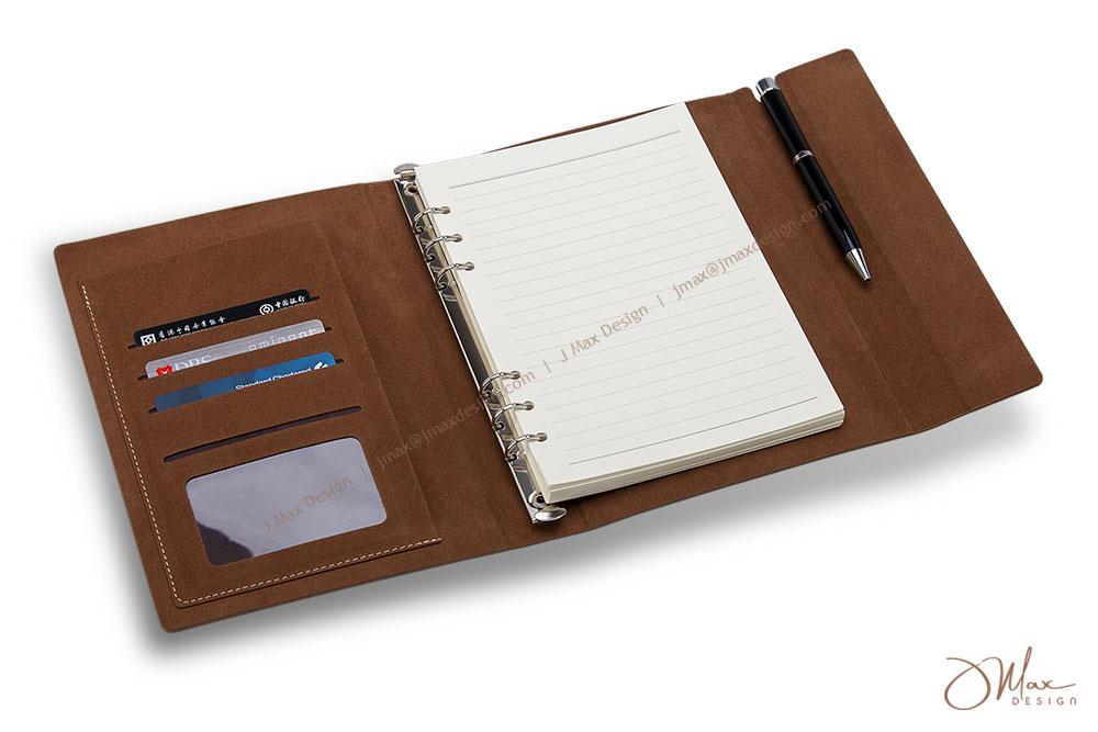 An unfolded PU Leather Notepad Portfolio