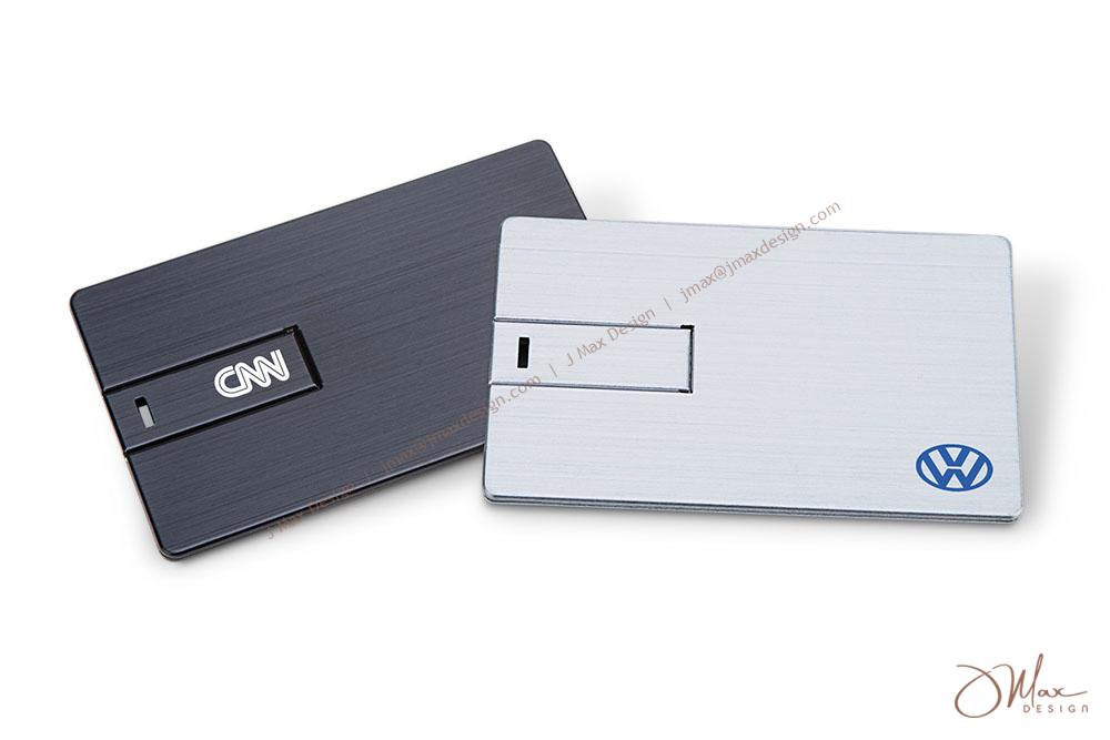 Card USB flash drive, charcoal and silver case