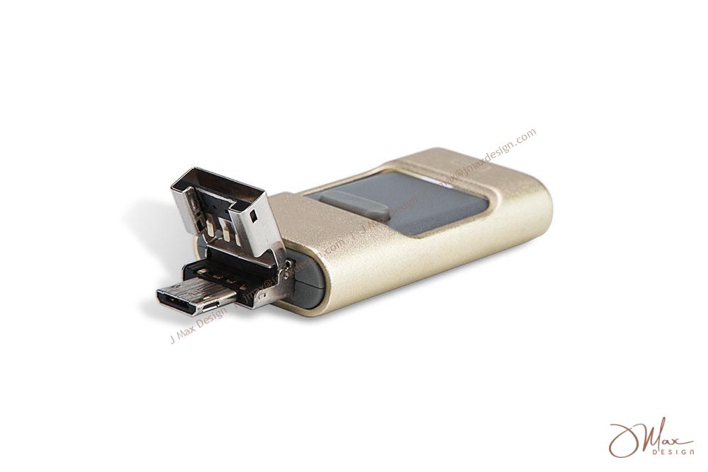 OTG flash disk OTG flash disk in champagne gold