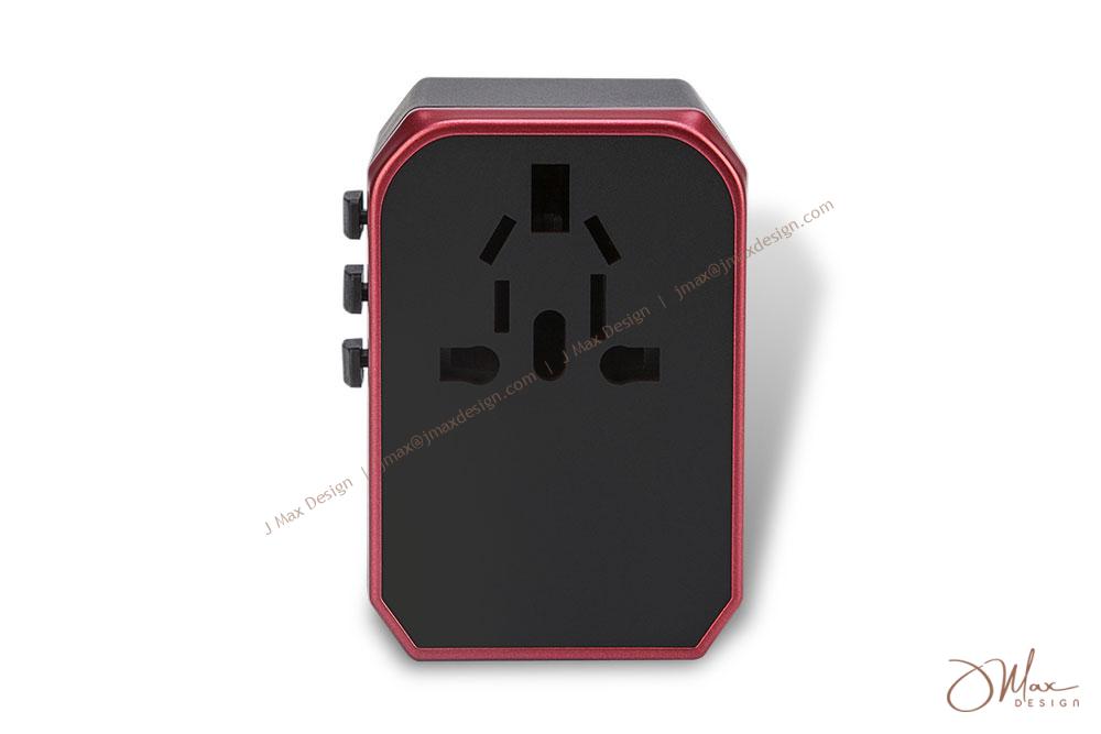Travel adapter Travel adapter with red rim