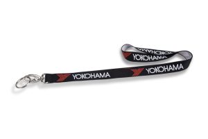 Jacquard woven lanyard with customized logo and metal oval clasp