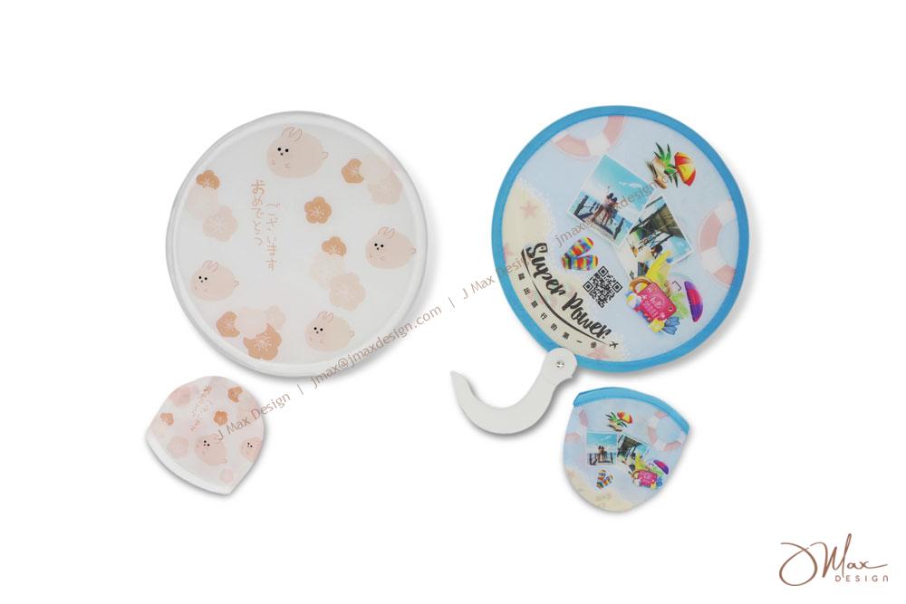 Unfolded Flying Disc Hand Fan Unfolded Flying Disc Hand Fan with plastic handle