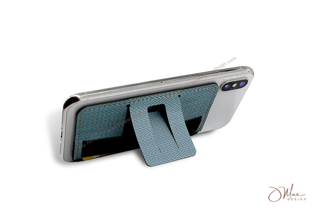 Stick on Card Case with Stand and Elastic Grip