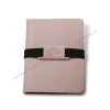 Card holder with embossed logo on elastic band closure