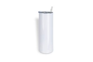 Skinny travel tumbler with straw