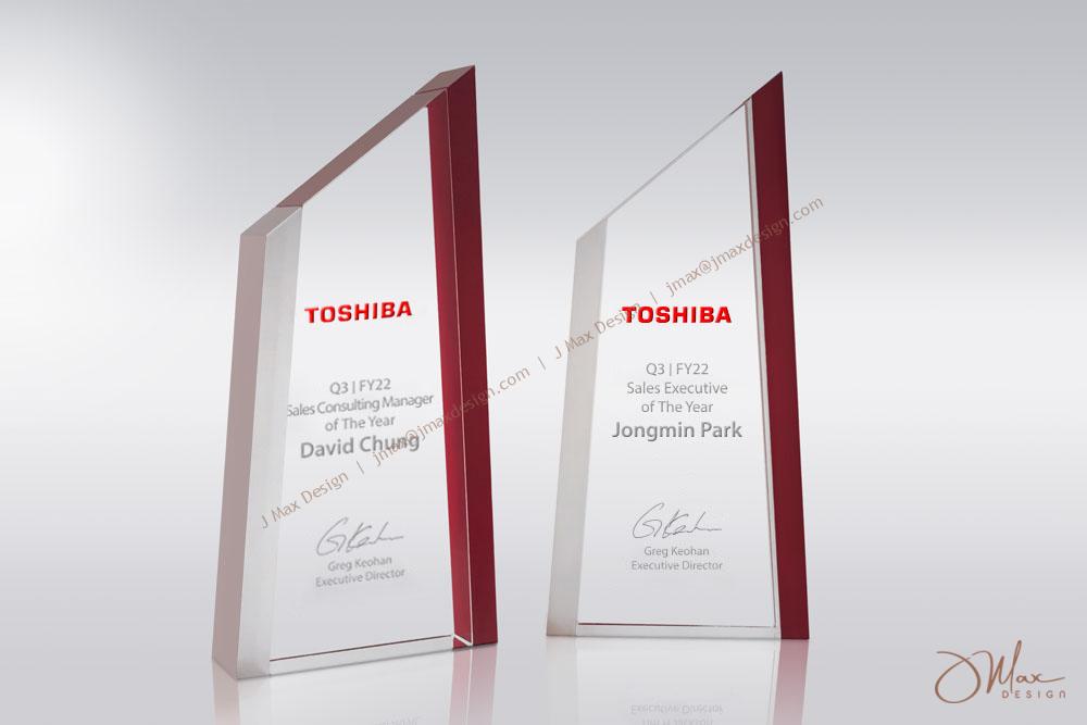 3-tone crystal trophies Crystal trophies featuring red, clear & matt crystals