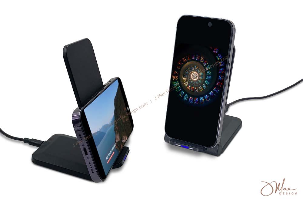 Charging Cell phone in both portrait & landscape positions