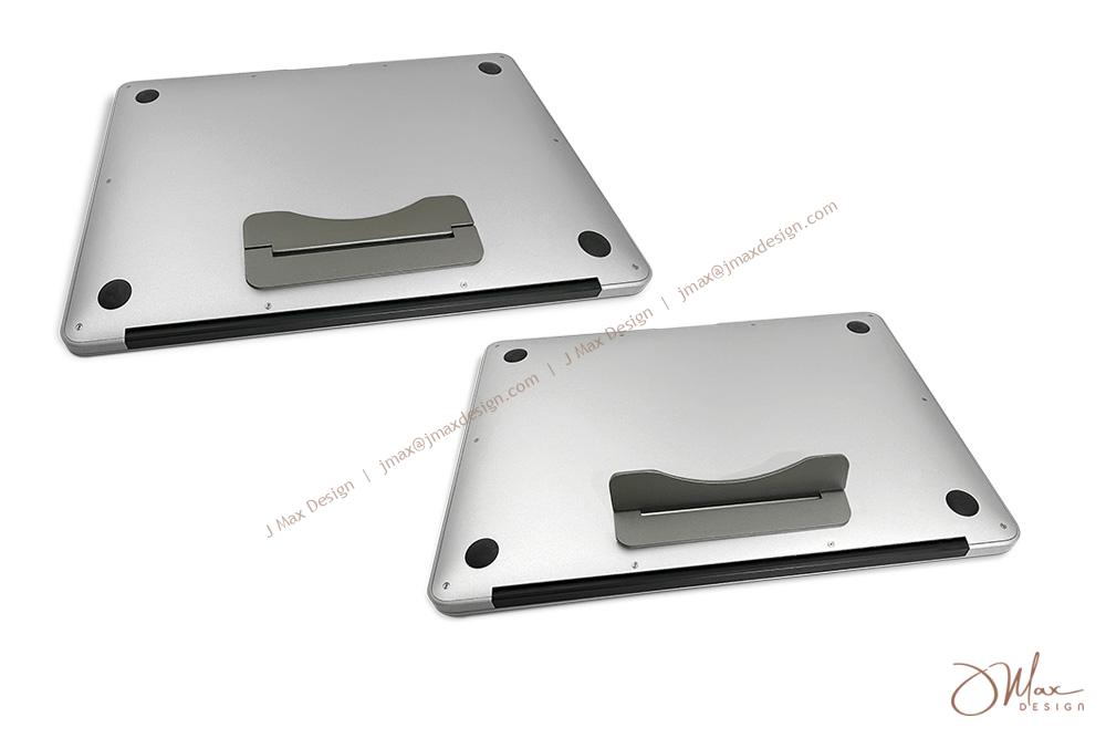 Metal flip fold stand on the laptop