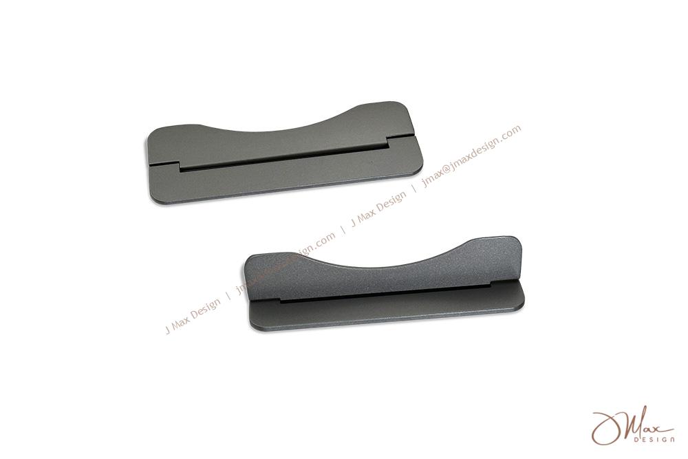 Metal laptop stand in Charcoal color Folded and unfolded Laptop stands