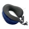 Memory form travel pillow in blue and grey