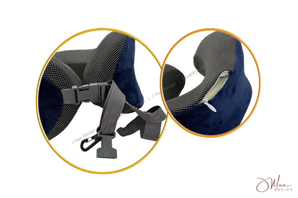Lock and zipper of Memory Foam Travel Pillow Memory Foam Travel Pillow, buckle lock and pillowcase zipper