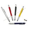 Multifunction tool pen with ballpoint pen, touch screen stylus, Phillips and flathead screwdrivers, and metric and inch ruler