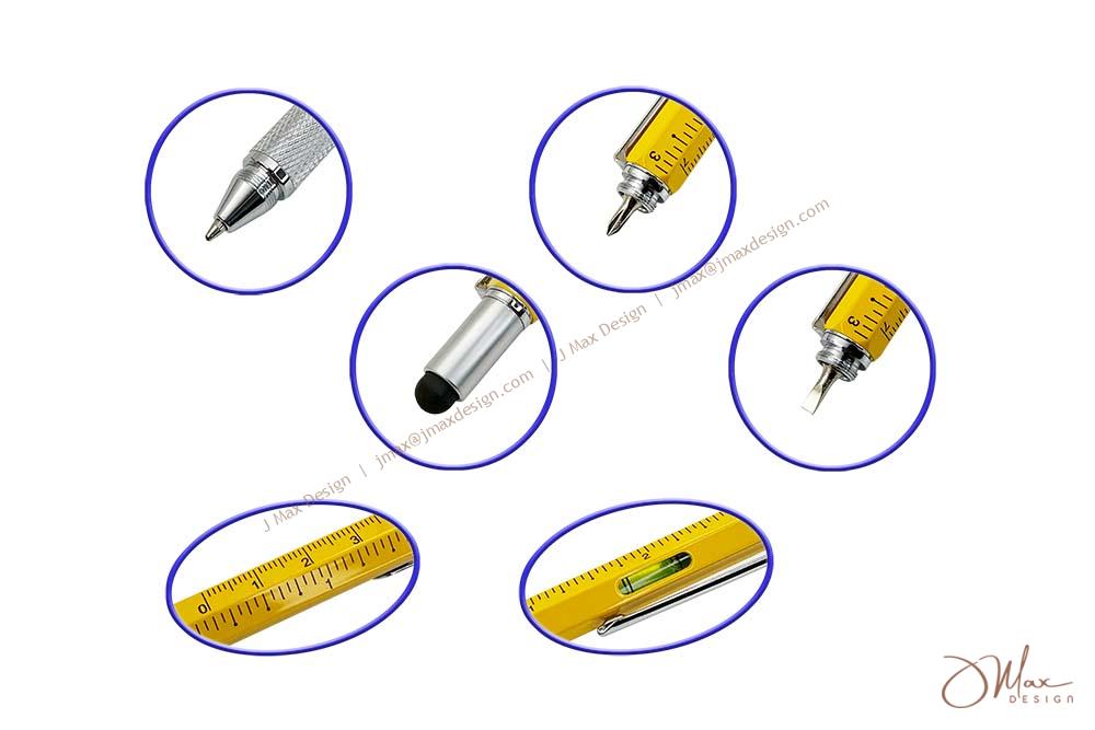 Multifunction Tool Pen: ball pen, stylus, screwdrivers, ruler