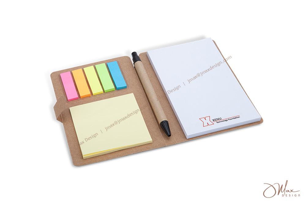 Unfolded kraft paper cover sticky note set