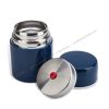 Insulated food jar with air pressure release button for easy open