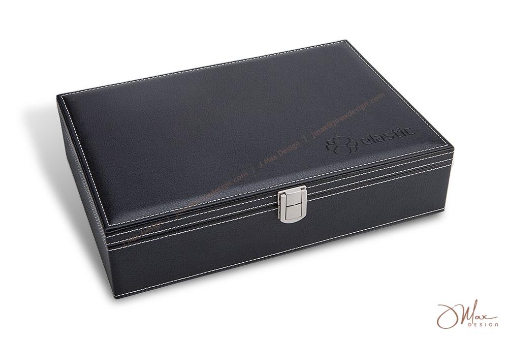 High quality PU gift box with logo engraved Box set of wine corkscrew opener