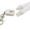 Dual connectors of lanyard charging cable and metal hook