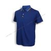 Unisex polo shirt in blue with collar tipping