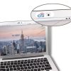 MacBook Air with an opened webcam cover