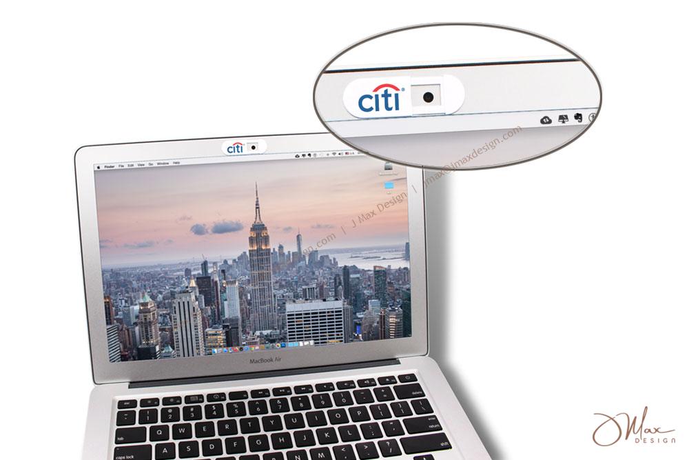 A very nice webcam cover on MacBook Air MacBook Air with an opened webcam cover