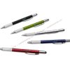 Plastic tool pen for writing, screwing, measuring, and navigating touchscreen devices.