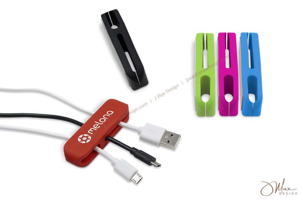 silicone cable clips in 5 colors