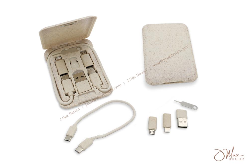 Cable adapter kit in wheat straw plastic