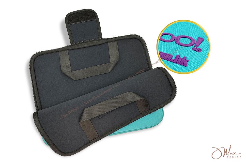 Neoprene sleeve case with 2-way handles Inner of Neoprene sleeve case, Bubble silk screened logo