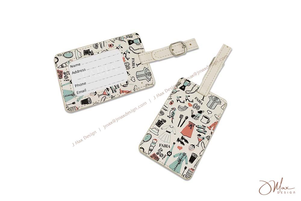 Personalised imprint on luggage tag