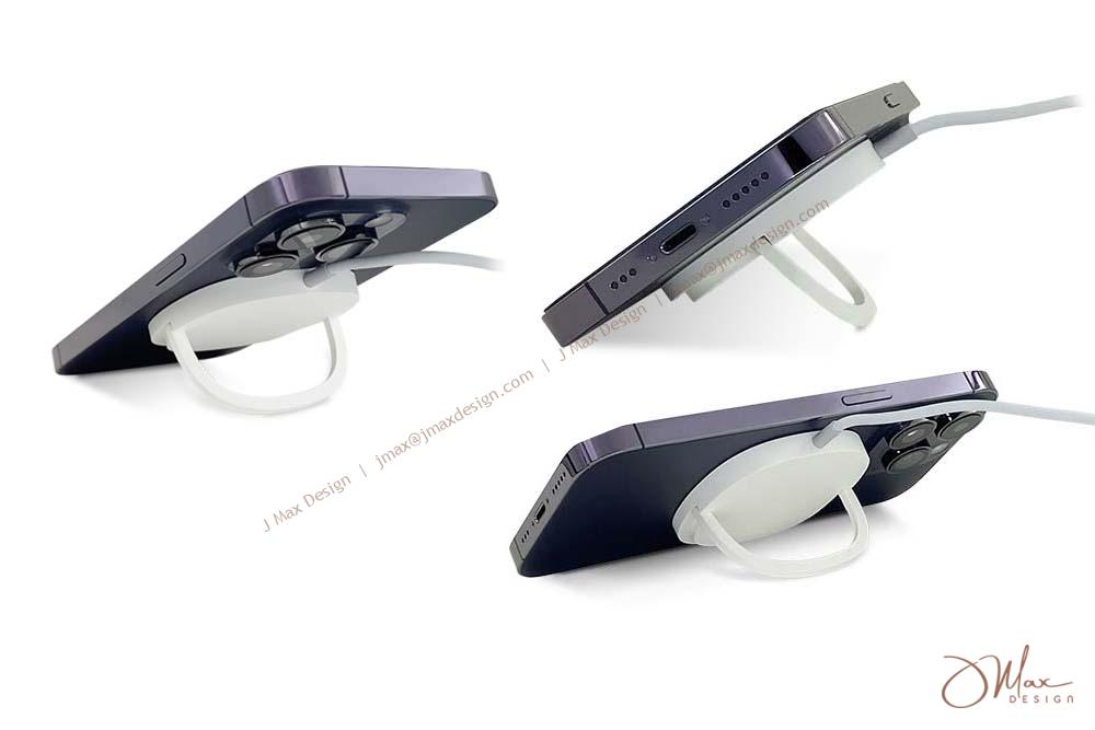 MagSafe Wireless Charger with built in flip stand, easily charge device and stand on desk in portrait or landscape