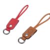 PU Keychain Data Cable in red and brown