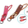 Unbuttoned PU Keychain Data Cables