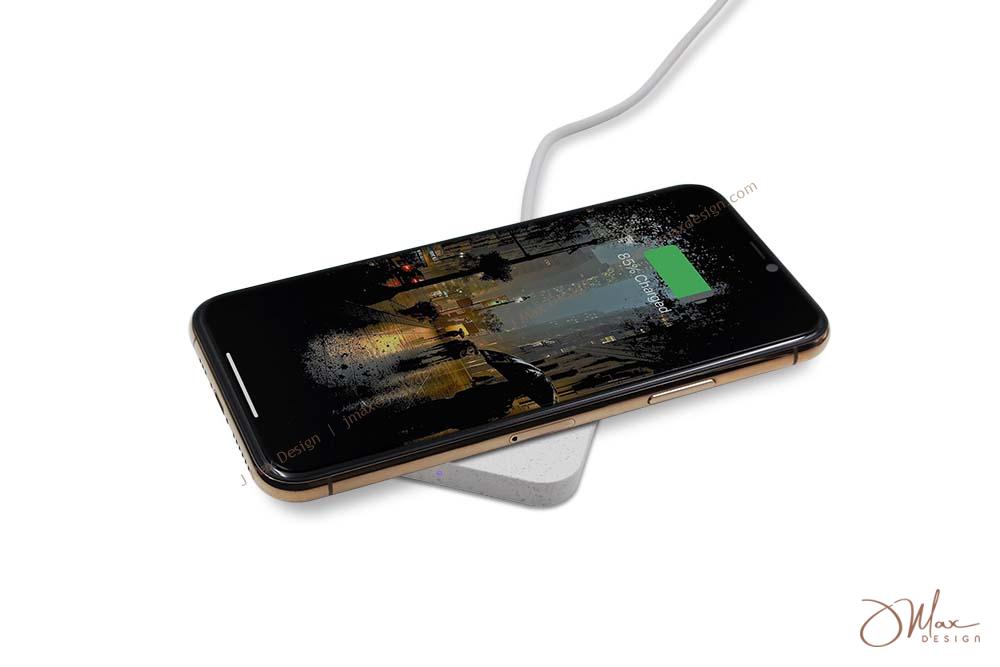 Cell phone charging on wheat straw wireless charger