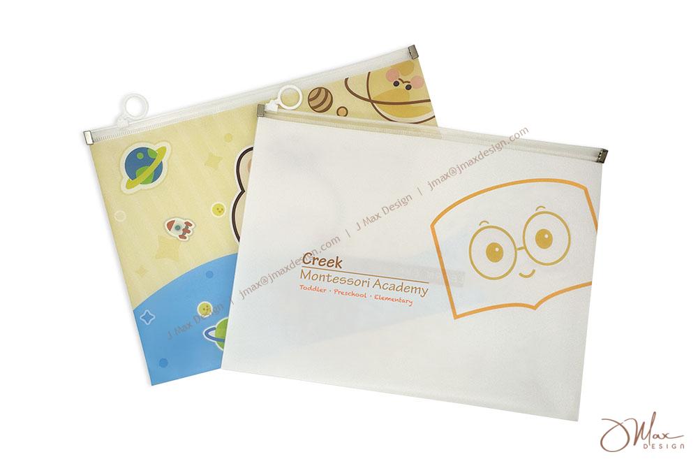 Ziplock document bags with full surface custom print
