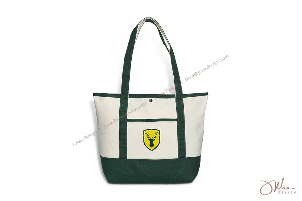 Cotton canvas tote bag with classic dual color design